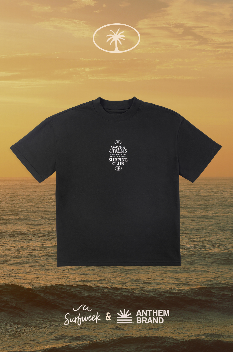 Waves Heavy Tee in Black | AnthemBrand&SurfWeek
