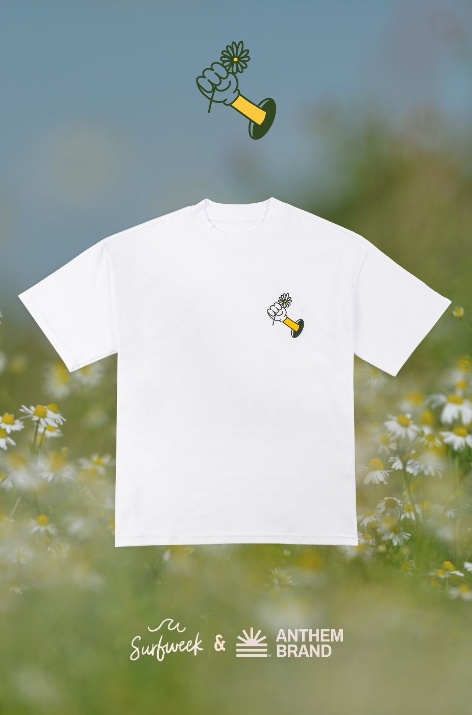 Flower Heavy Tee in White | AnthemBrand&SurfWeek