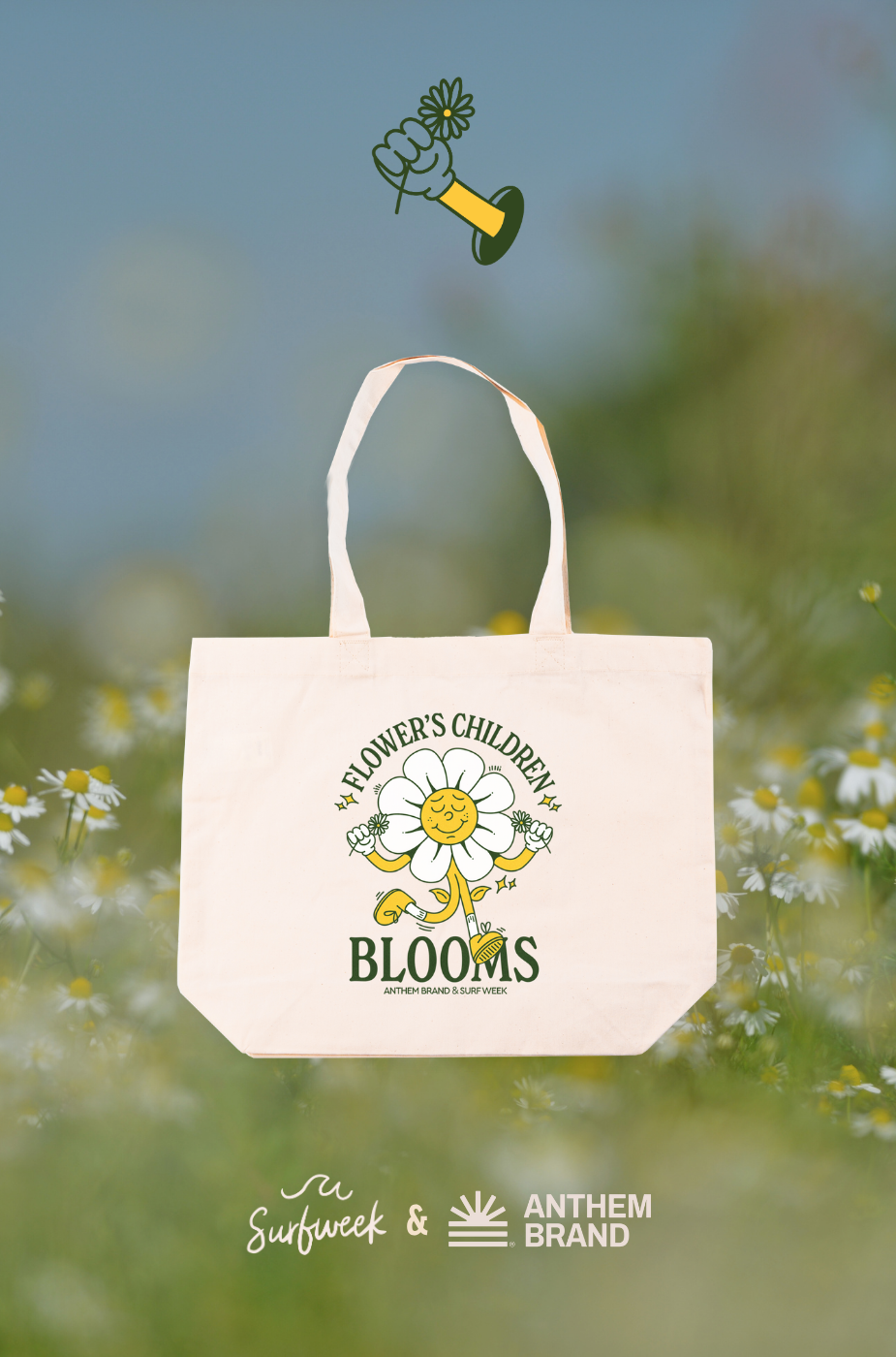 Flower Organic Totebag in Ivory | AnthemBrand&SurfWeek