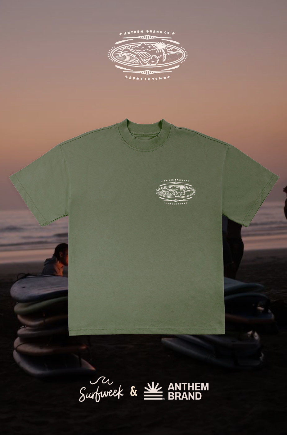 Surf Heavy Tee in Army | AnthemBrand&SurfWeek