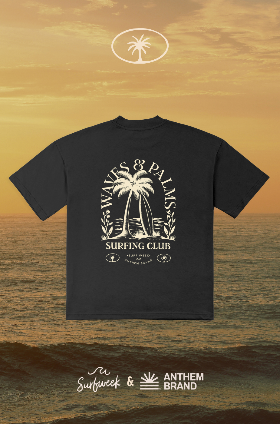 Waves Heavy Tee in Black | AnthemBrand&SurfWeek