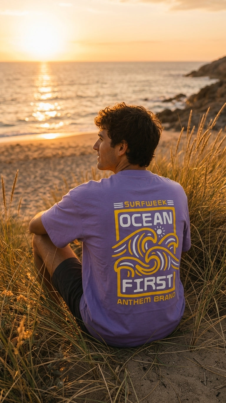 Ocean First Heavy Tee in Lavanda | AnthemBrand&SurfWeek