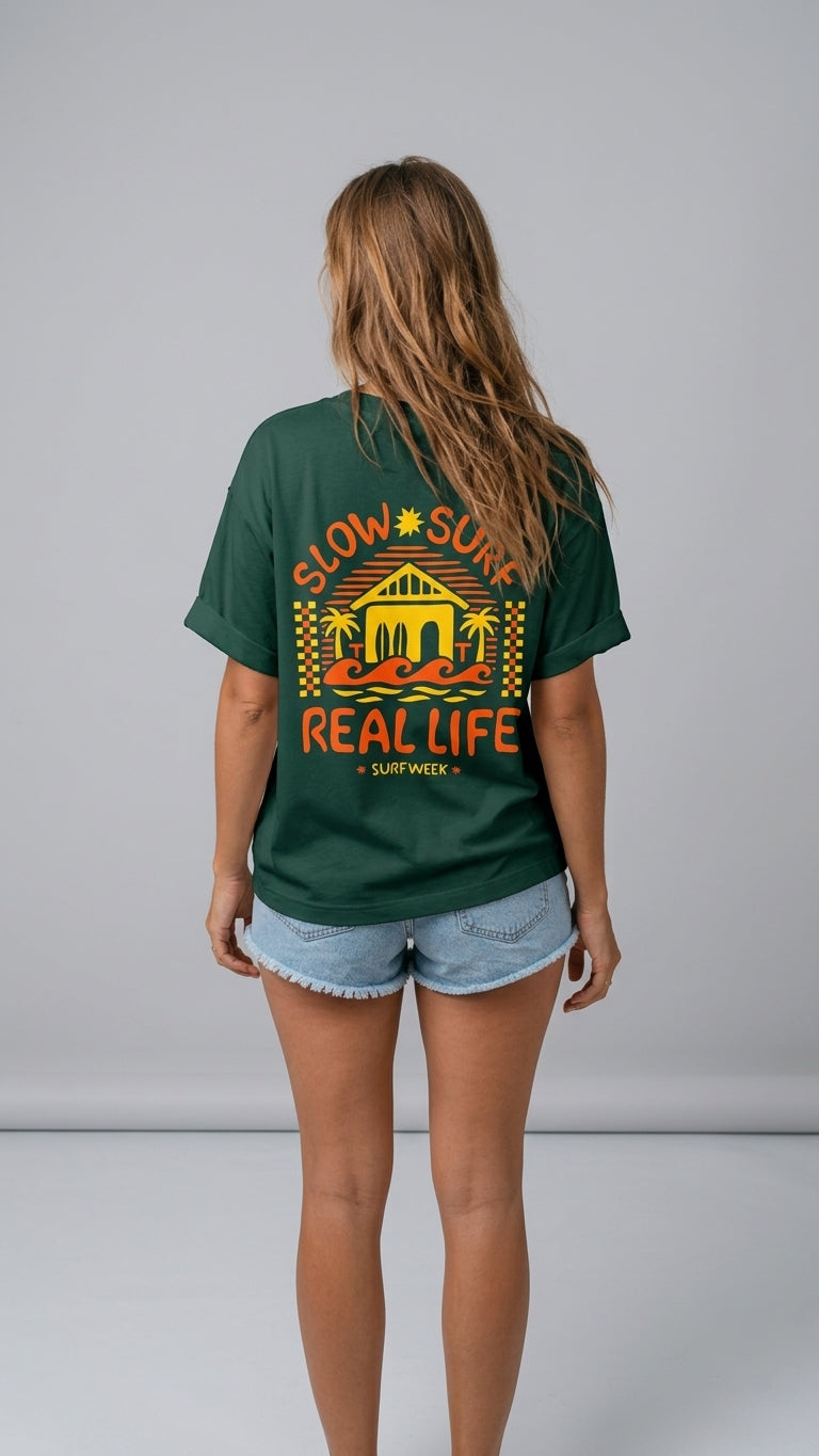 T-shirt SLOW SURF REAL LIFE – SS26